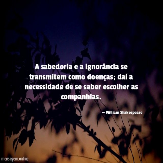 A sabedoria e a ignorância se transmitem como doenças