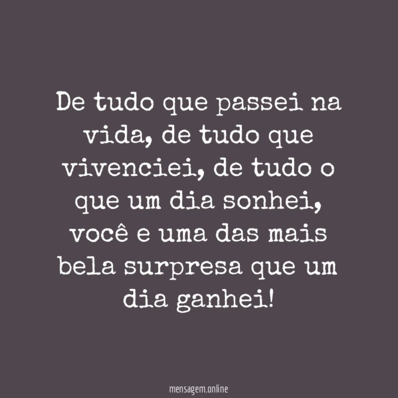 De tudo que passei na vida