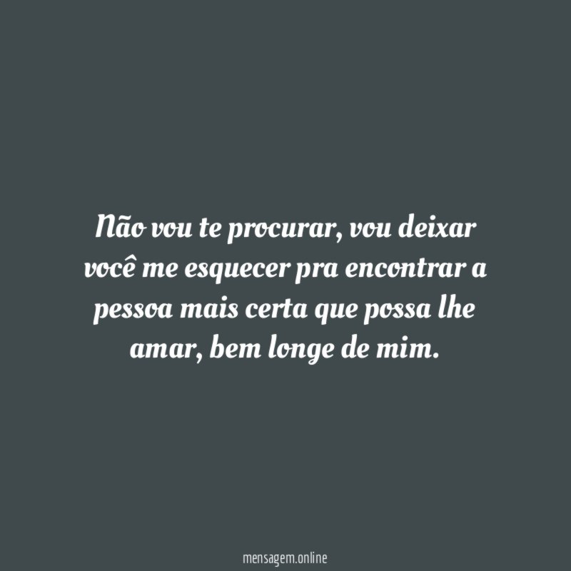 Não vou te procurar