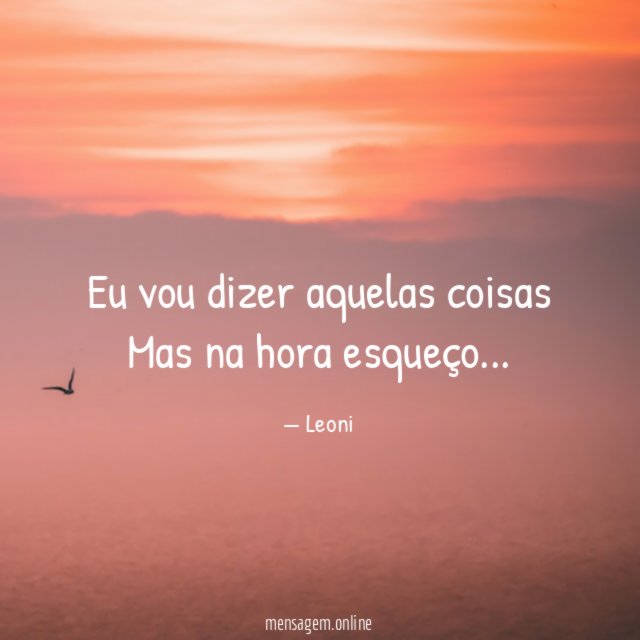 Eu vou dizer aquelas coisas Mas na hora esqueço