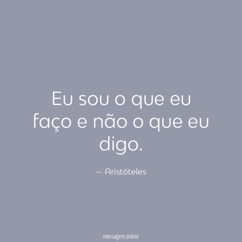 Eu sou o que eu faço e não