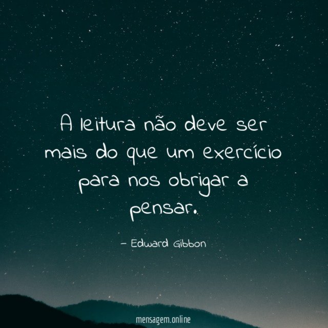 A leitura não deve ser mais do que
