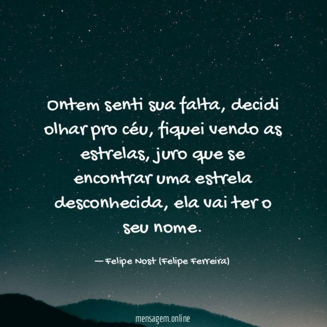 Ontem senti sua falta