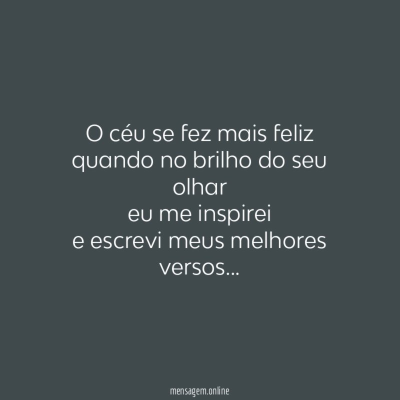 O céu se fez mais feliz quando no brilho