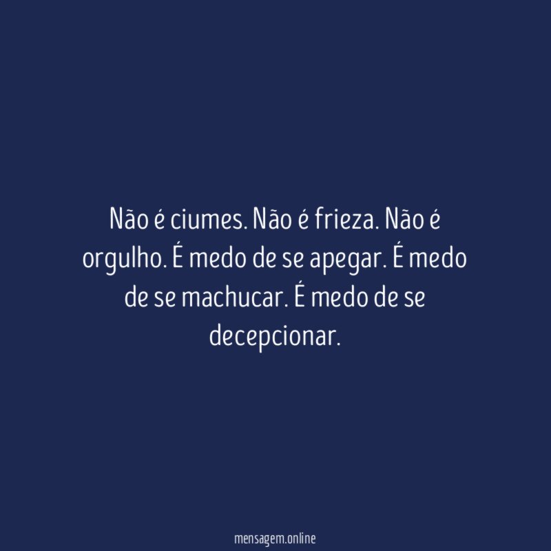 Não é ciumes