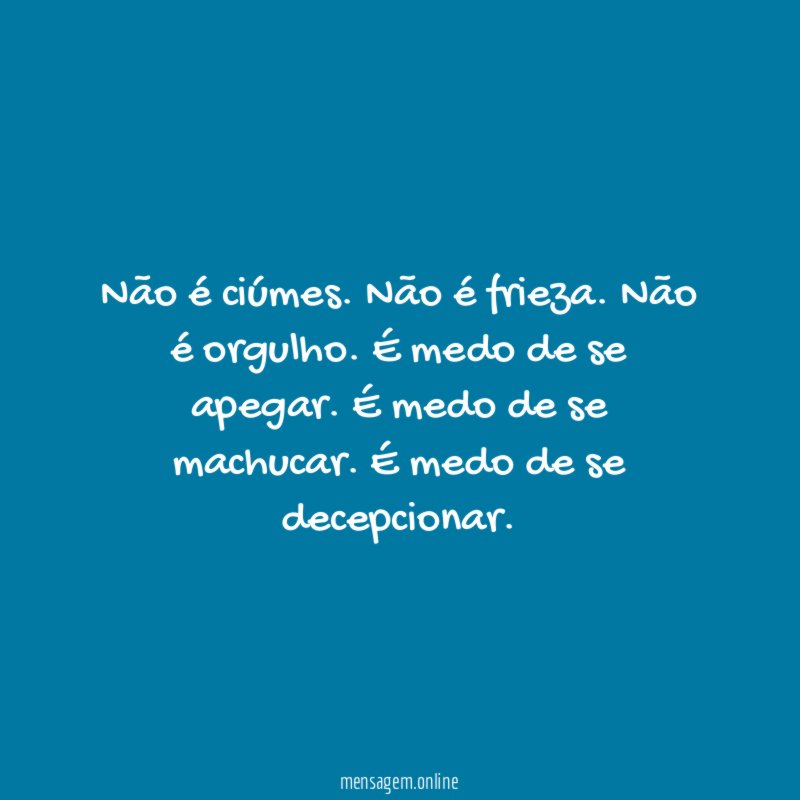 Não é ciúmes