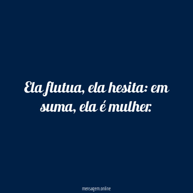 Ela flutua