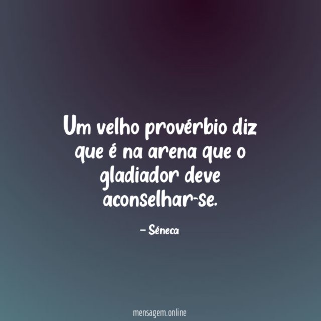 Um velho provérbio diz que é na arena