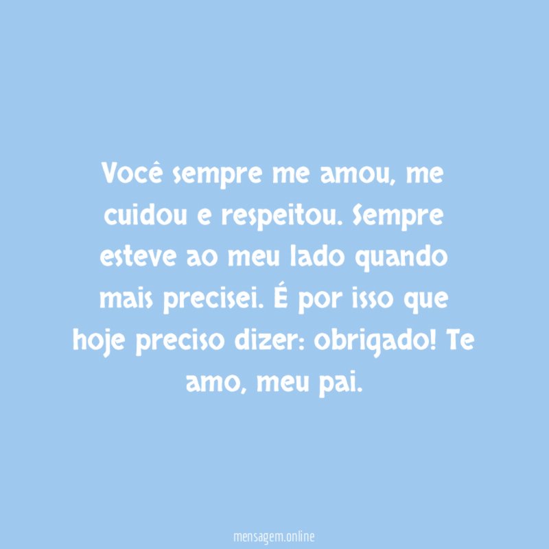 Você sempre me amou