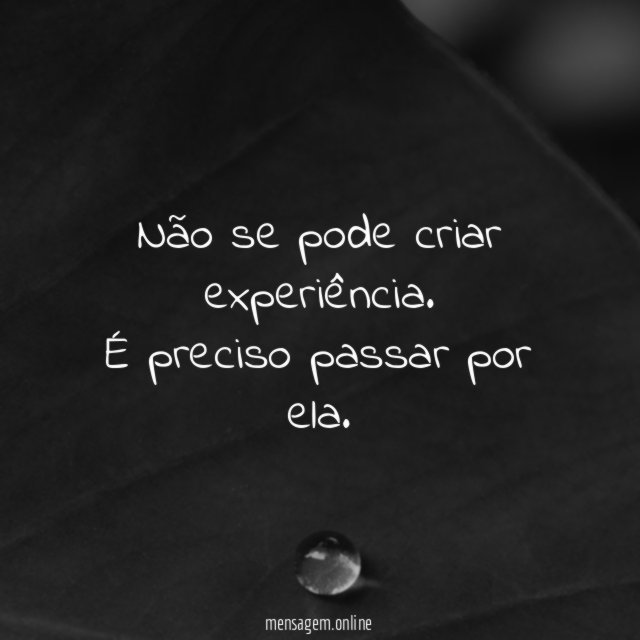 Não se pode criar experiência