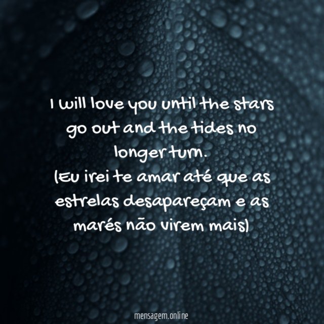 I will love you until the stars go