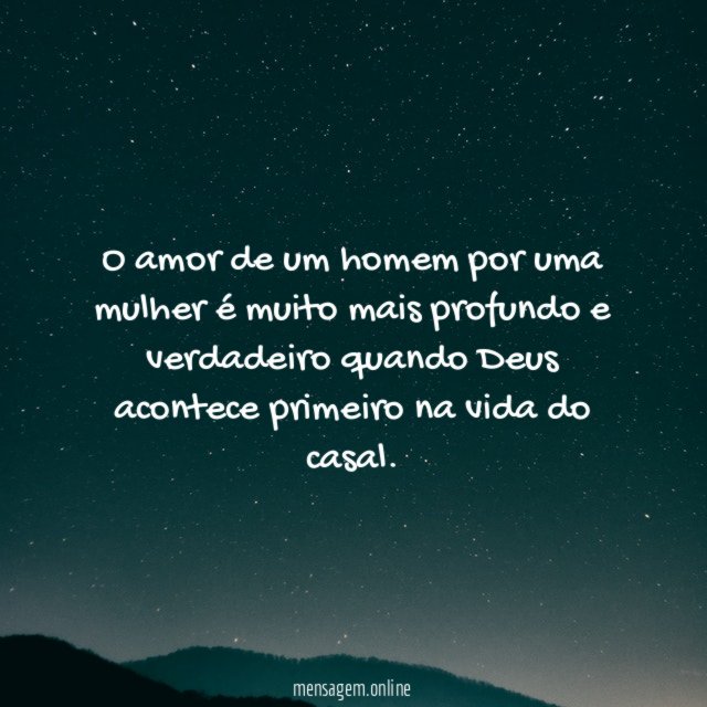 O amor de um homem por uma mulher