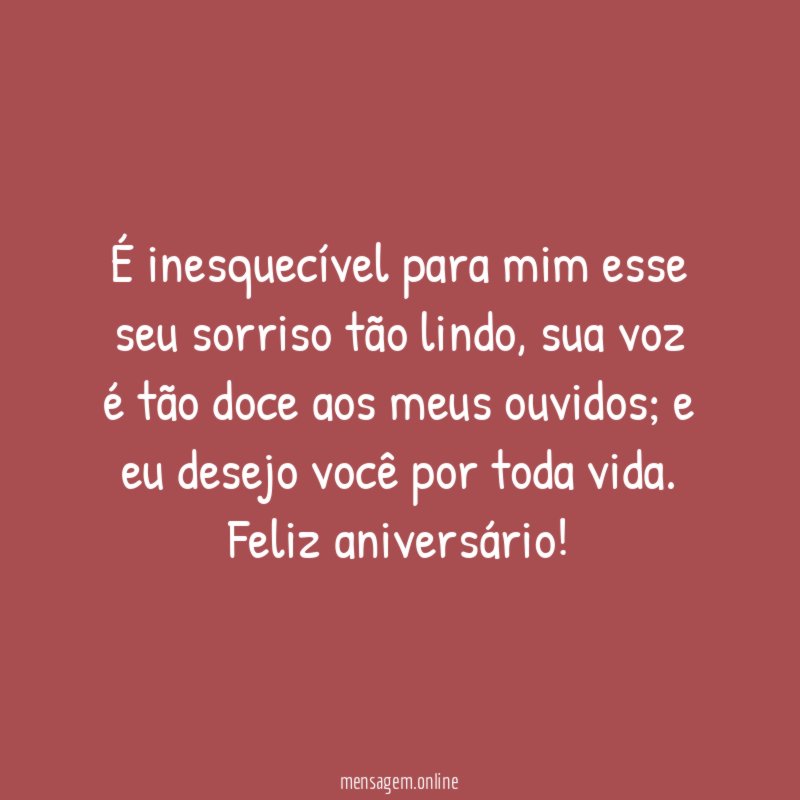 É inesquecível para mim esse seu sorriso tão lindo