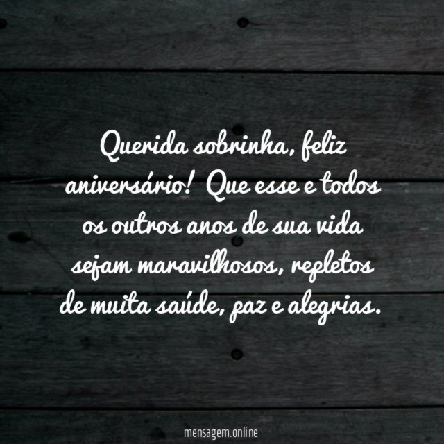 Querida sobrinha