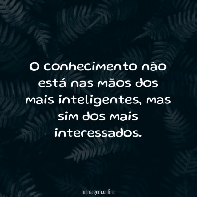 O conhecimento não está nas mãos dos mais inteligentes