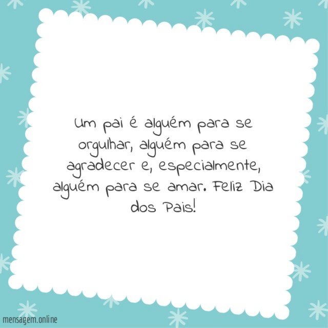 Um pai é alguém para se orgulhar