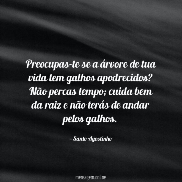 Preocupas-te se a árvore de tua vida tem galhos apodrecidos
