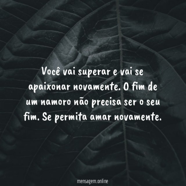 Você vai superar e vai se apaixonar novamente