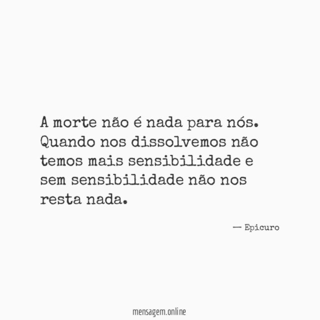 A morte não é nada para nós
