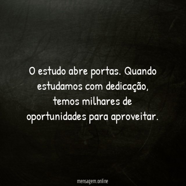 O estudo abre portas