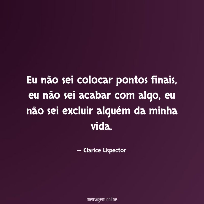 Eu não sei colocar pontos finais