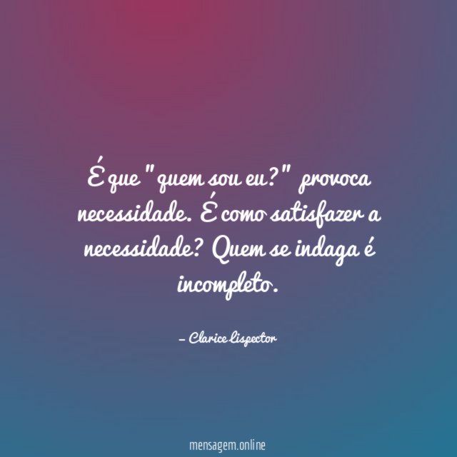 É que "quem sou eu