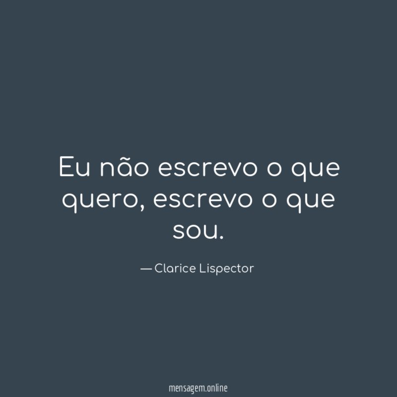 Eu não escrevo o que quero