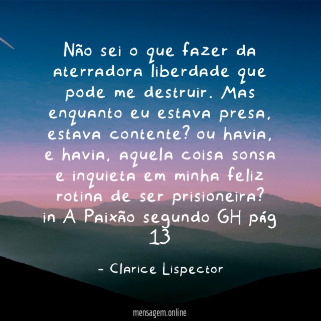 Não sei o que fazer da aterradora liberdade
