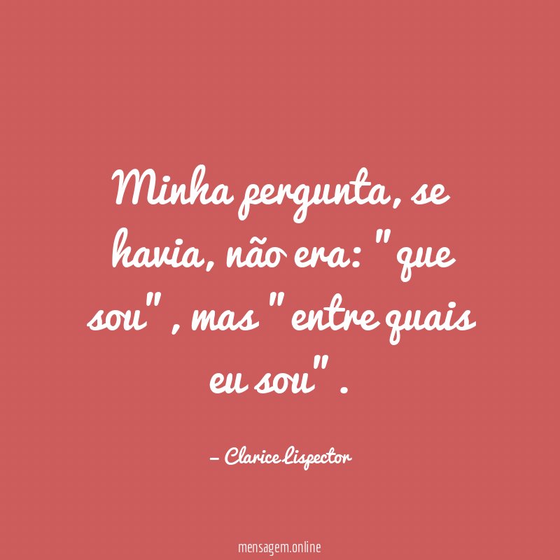 Minha pergunta