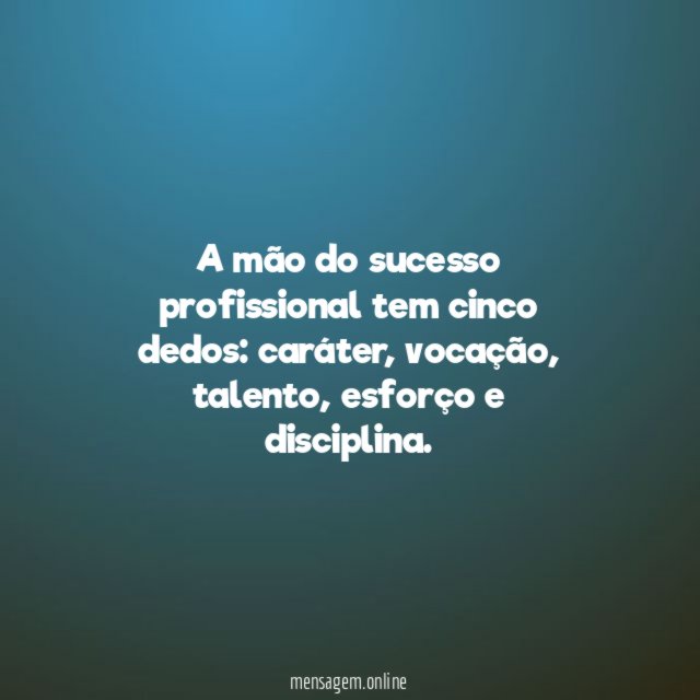 A mão do sucesso profissional tem cinco dedos