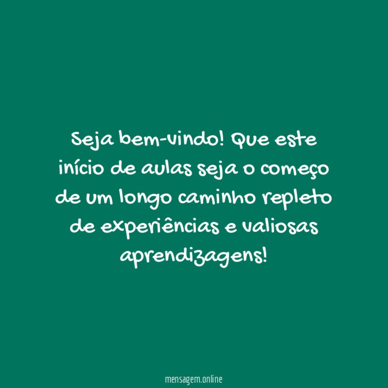 Seja bem-vindo