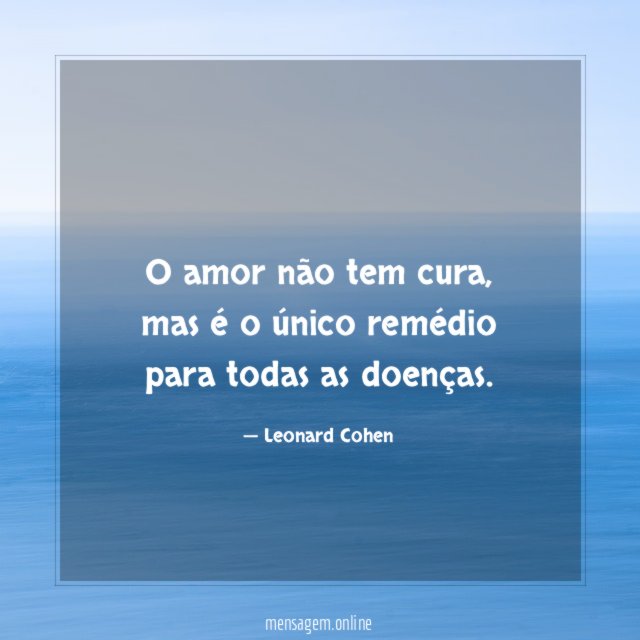 O amor não tem cura