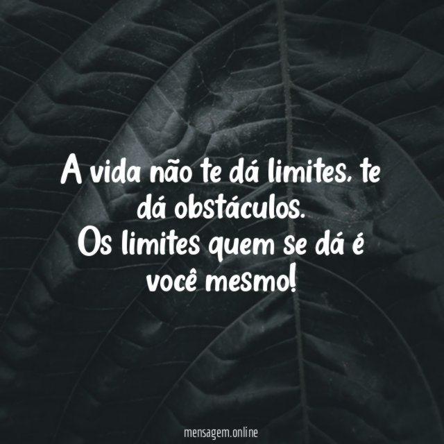 A vida não te dá limites