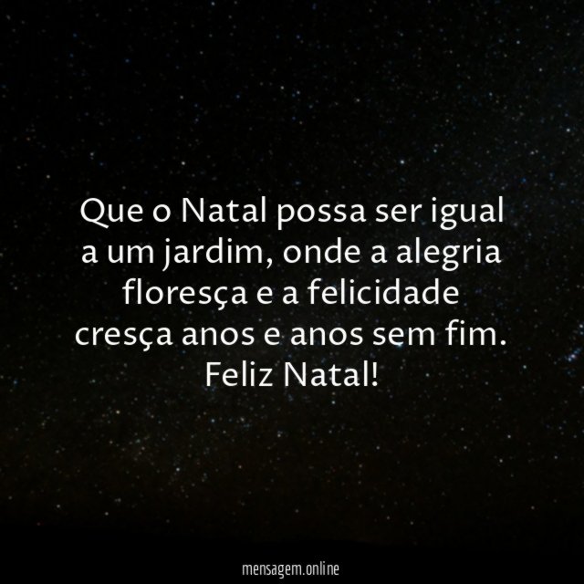 Que o Natal possa ser igual a um jardim