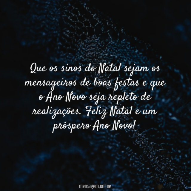 Que os sinos do Natal sejam os mensageiros