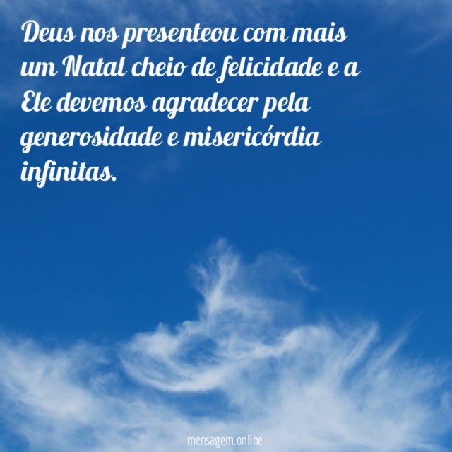 Deus nos presenteou com mais um Natal cheio
