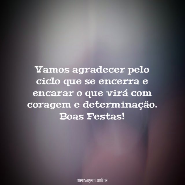 Vamos agradecer pelo ciclo que se encerra