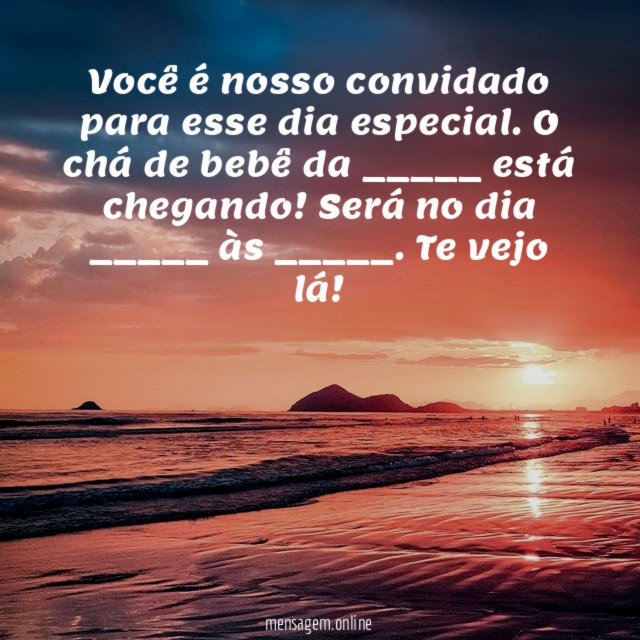 Você é nosso convidado para esse dia especial