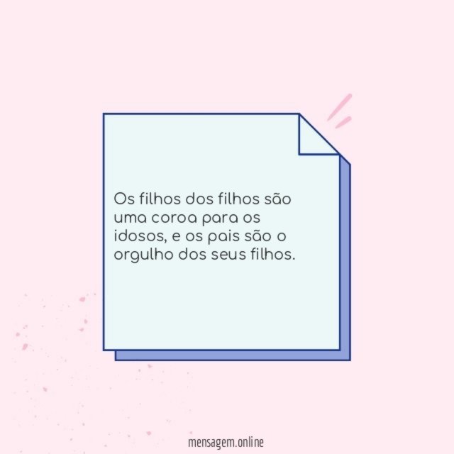 Os filhos dos filhos são uma coroa para os idosos