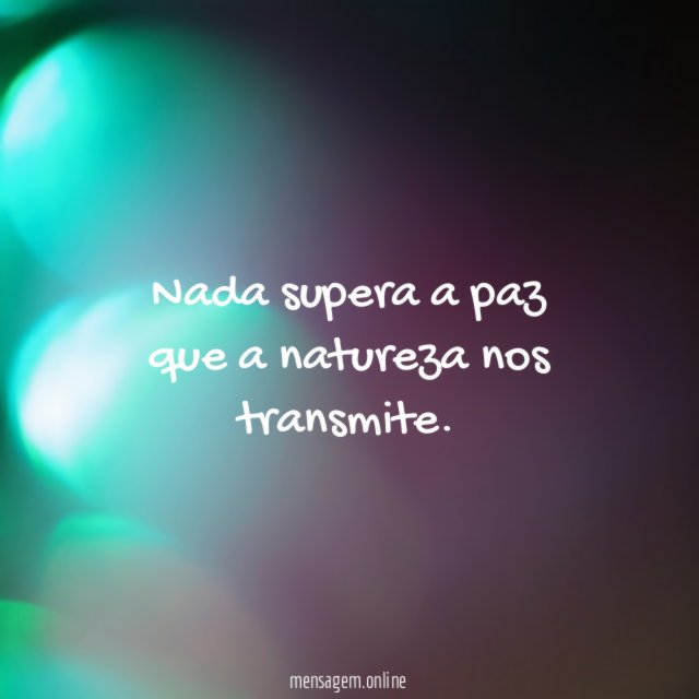 Nada supera a paz que a natureza nos transmite