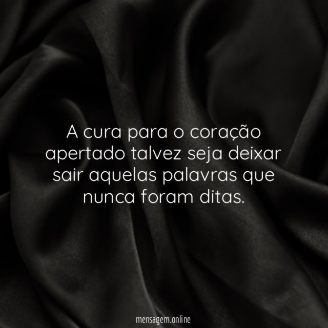 A cura para o coração apertado talvez seja