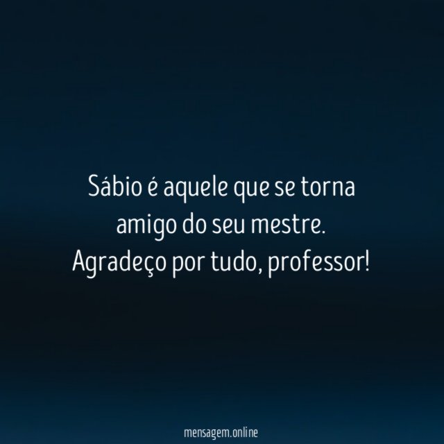Sábio é aquele que se torna amigo do seu mestre