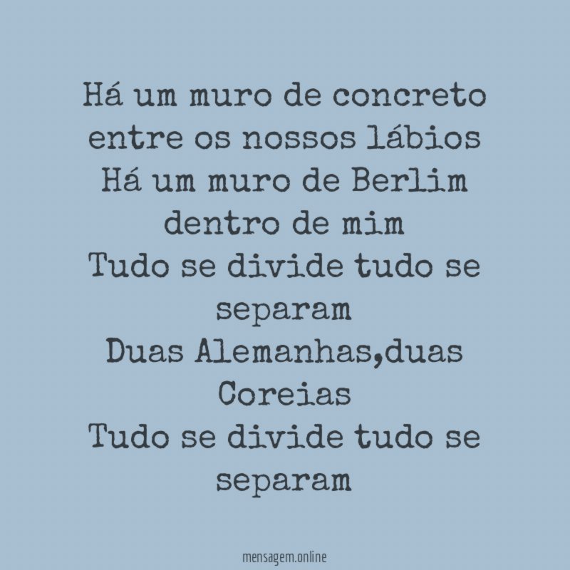 Há um muro de concreto entre os nossos