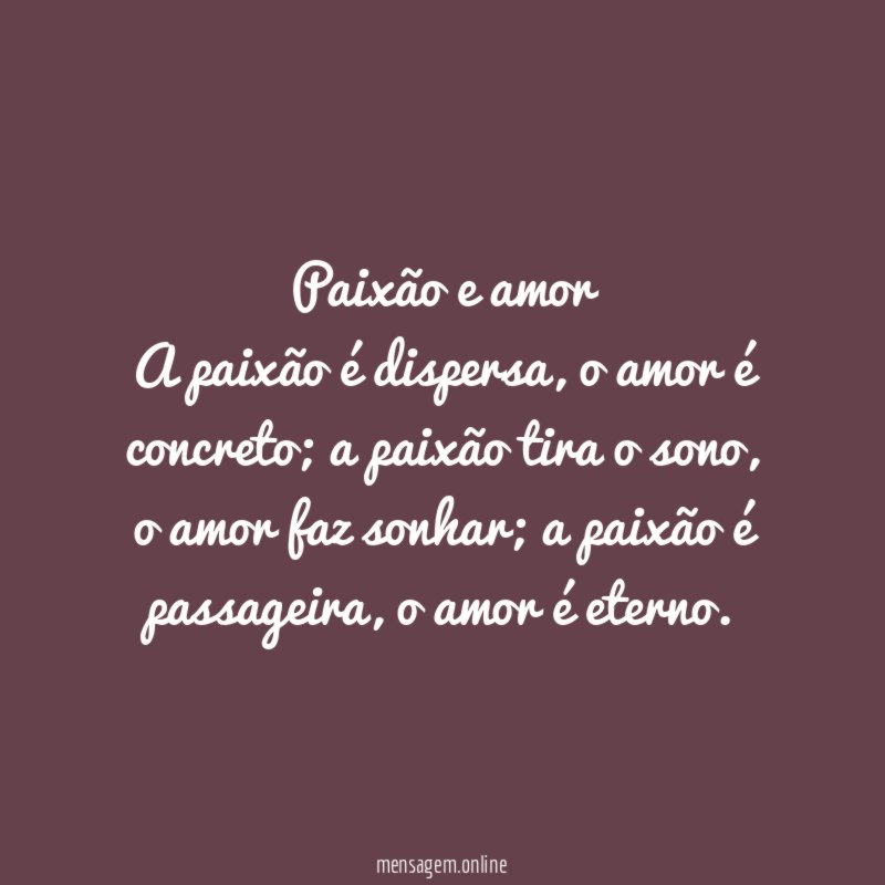 Paixão e amor