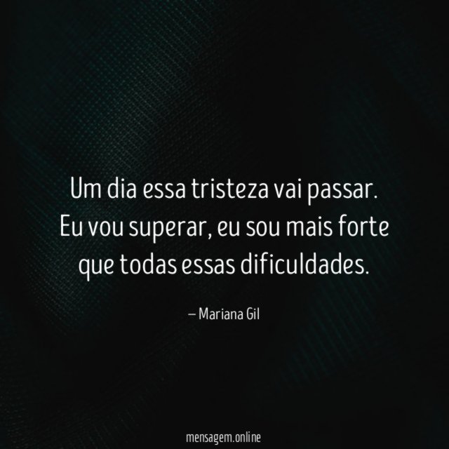 Um dia essa tristeza vai passar