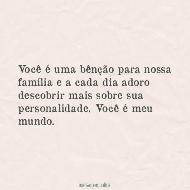 Você é uma bênção para nossa família
