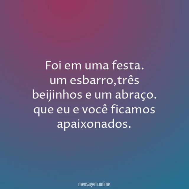 Foi em uma festa