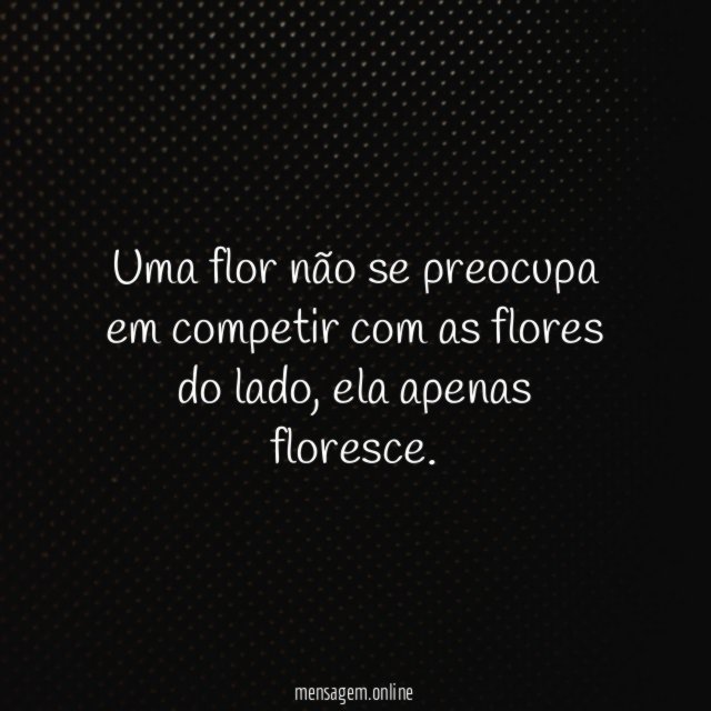 Uma flor não se preocupa em competir