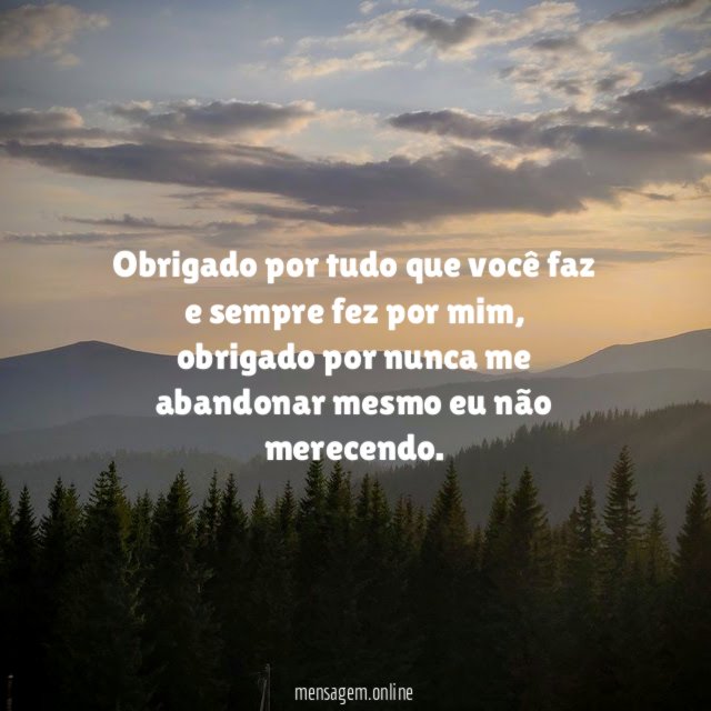 Obrigado por tudo que você faz