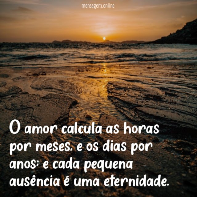 O amor calcula as horas por meses